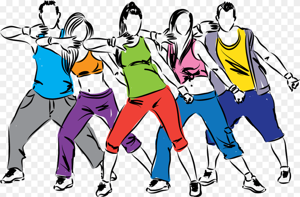 Zumba Dancers Illustration Dance Clipart, Walking, Person, People, Adult Png Image
