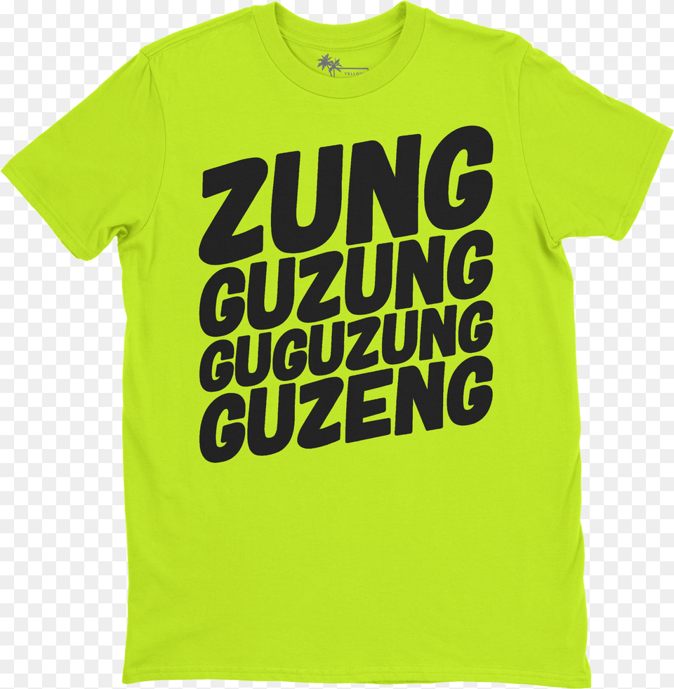 Zungguzung V1 Black On Neon Yellow Active Shirt, Clothing, T-shirt Free Png