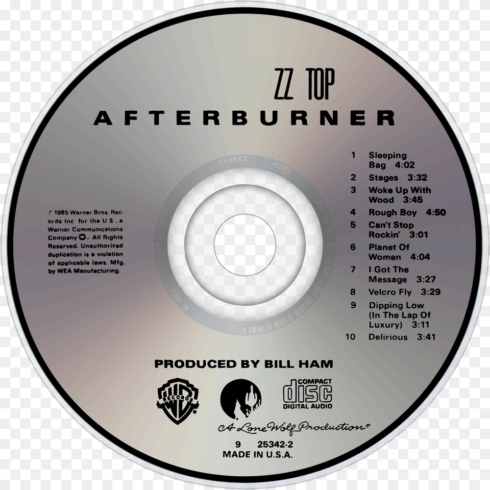 Zz Top Afterburner Cd, Disk, Dvd Png Image